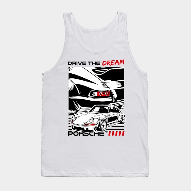 Vintage Porsche 911 Tank Top by Harrisaputra